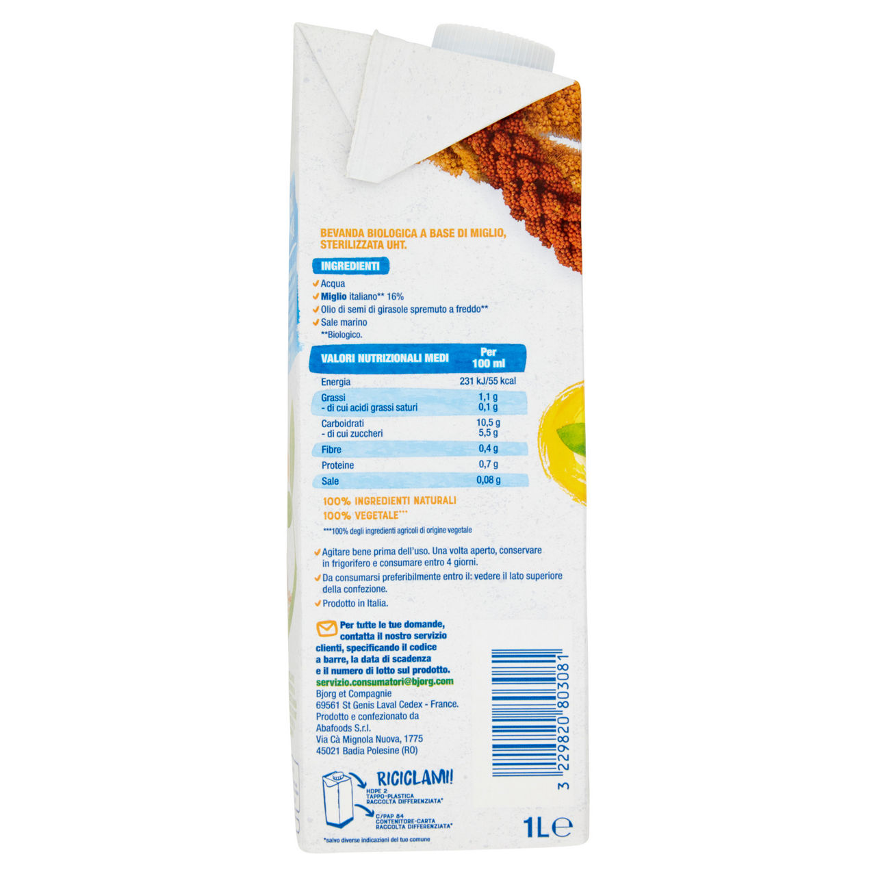 Bevanda vegetale al miglio 1 lt - Immagine 11