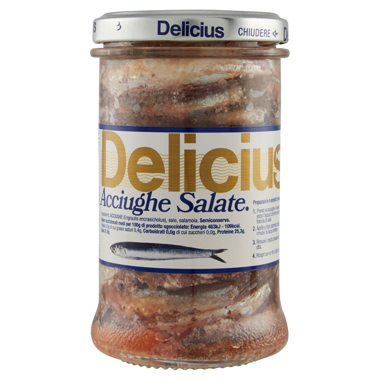 Acciughe salate delicius v.v. gr.310 - Immagine 01
