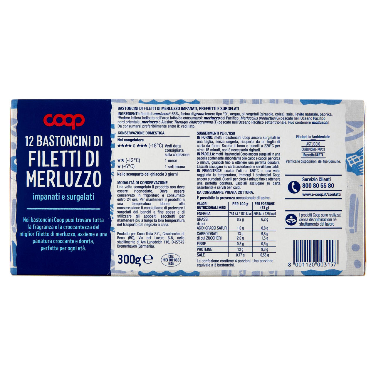 Bastoncini di filetti di merluzzo impanati e surgelati 300 gr - Immagine 11