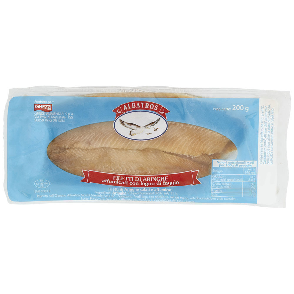 Filetti di aringhe al naturale 200 gr