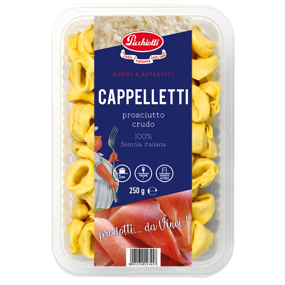 Cappelletti freschi ripieni di prosciutto crudo 250 gr - Immagine 01