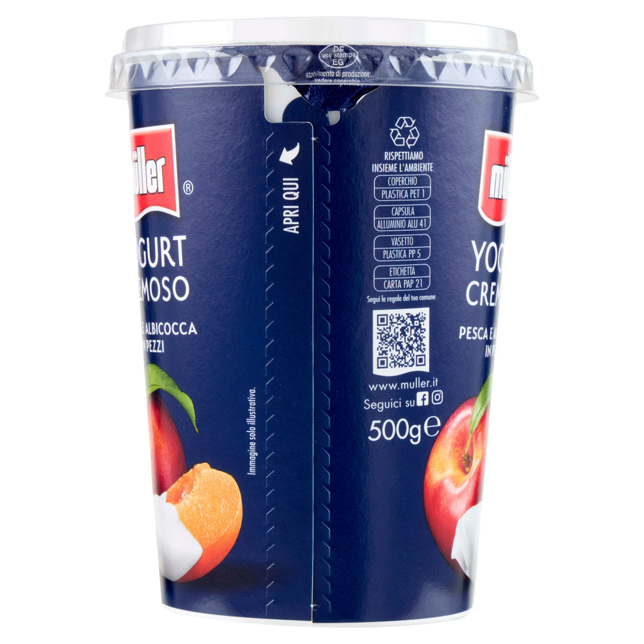 Yogurt cremoso con pesca e albicocca in pezzi 500 gr - Immagine 11