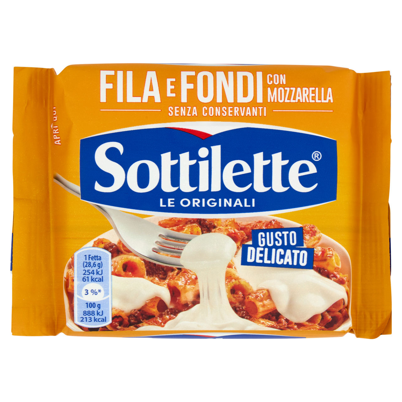 Formaggio fuso filante a fette 200 gr