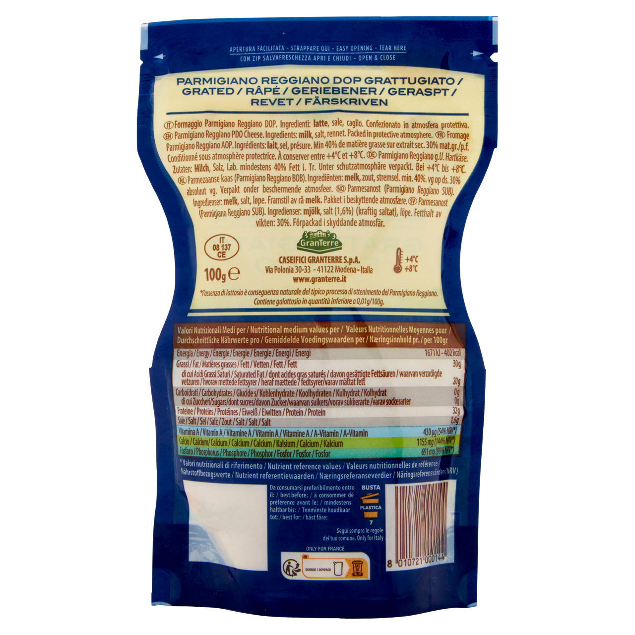 Parmigiano Reggiano DOP grattugiato fresco 100 gr - Immagine 41