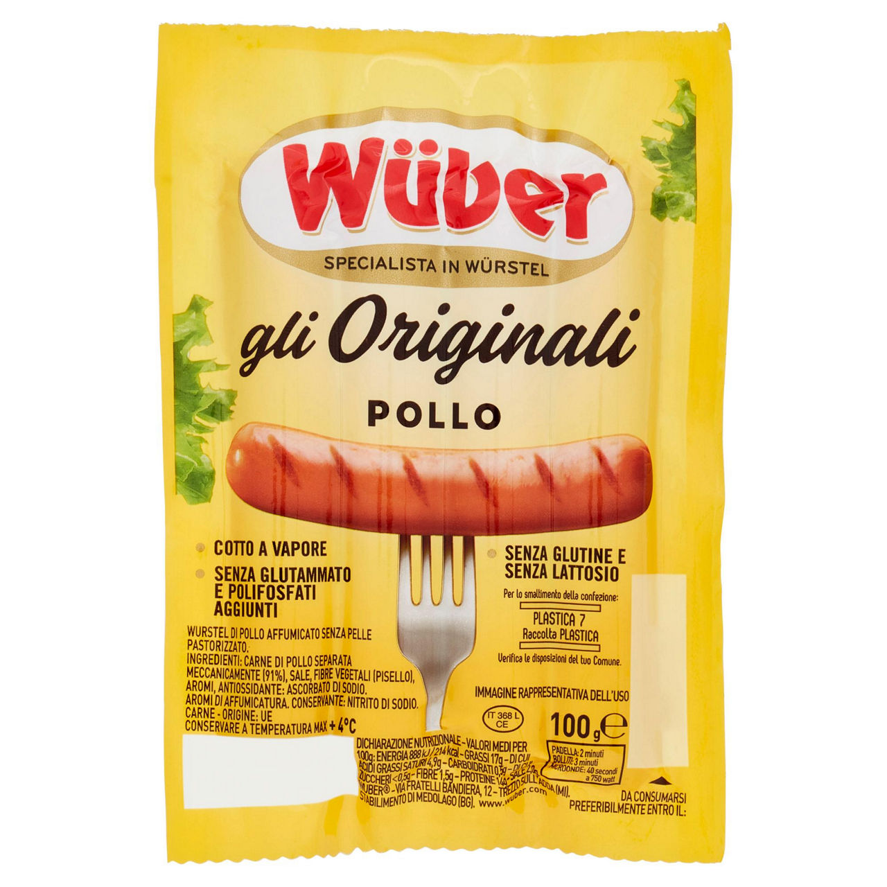 Würstel di pollo 100 gr