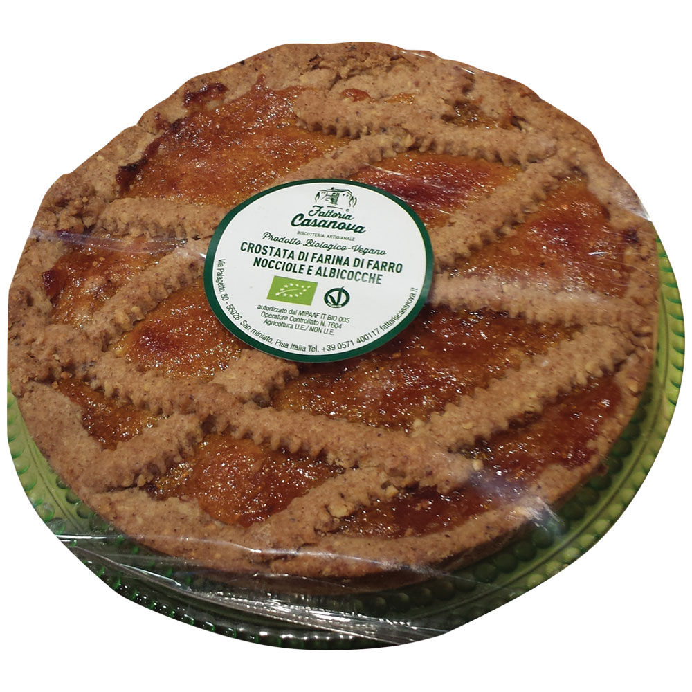 Crostata bio di farro con nocciole e albicocche 300 gr