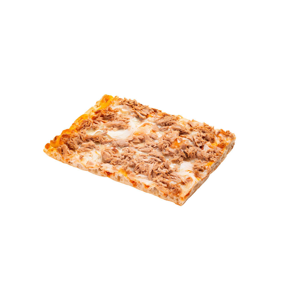 Pizza tonno e cipolla a spicchi