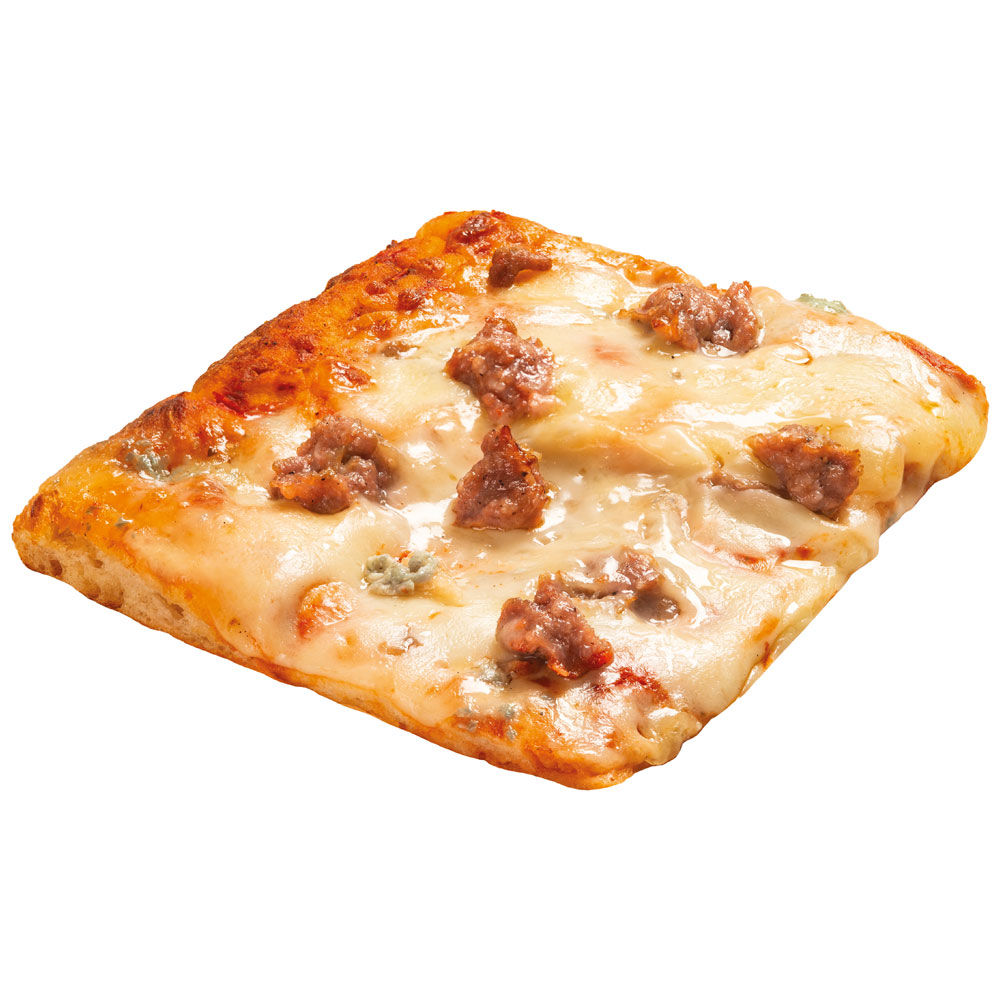 Pizza salsiccia e gorgonzola  a spicchi