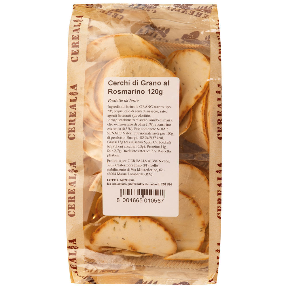 Cerchi di grano al rosmarino 120 gr - Immagine 01