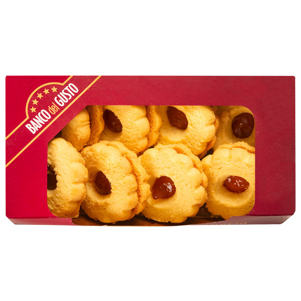 Mini occhi di bue con farcitura all'albicocca 200 gr