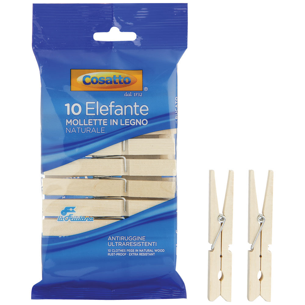 Confezione mollette in legno 10 pz - Immagine 01