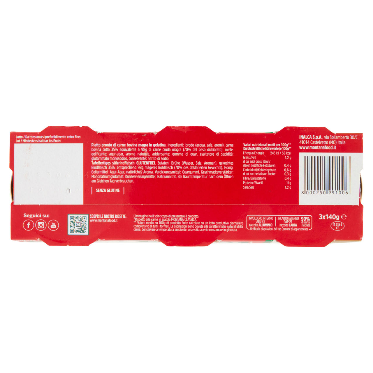Carne in gelatina montana linea oro con pezzettoni lattina gr.140x3 - Immagine 51
