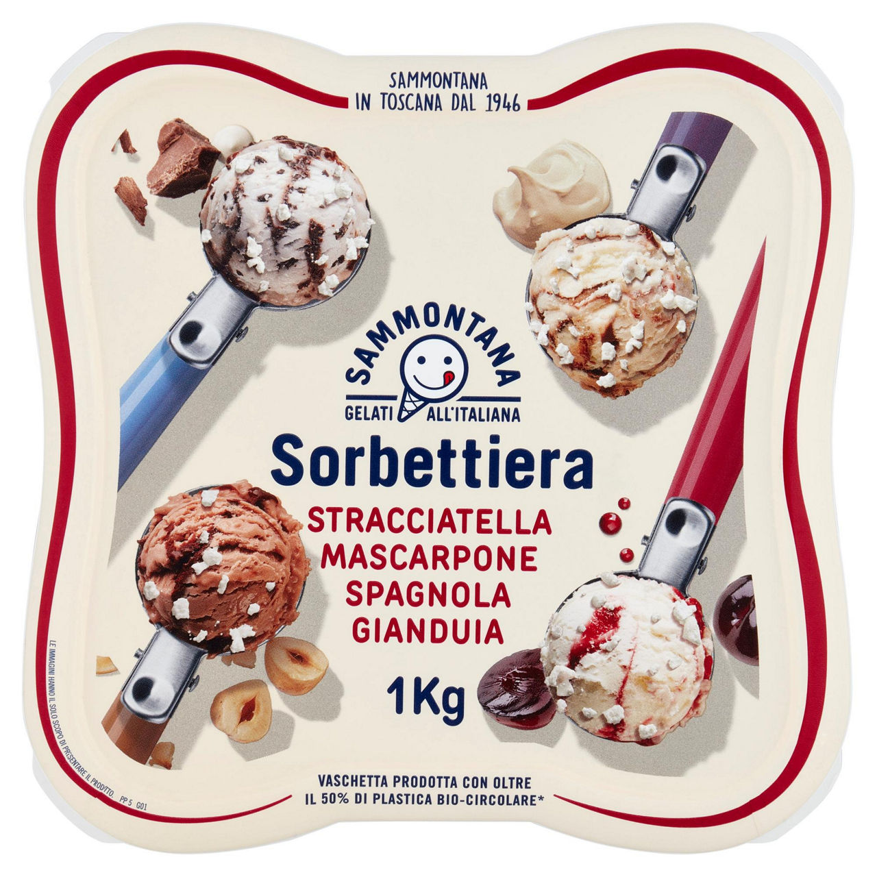 Gelato gusti stracciatella mascarpone spagnola e gianduia 1 kg - Immagine 01