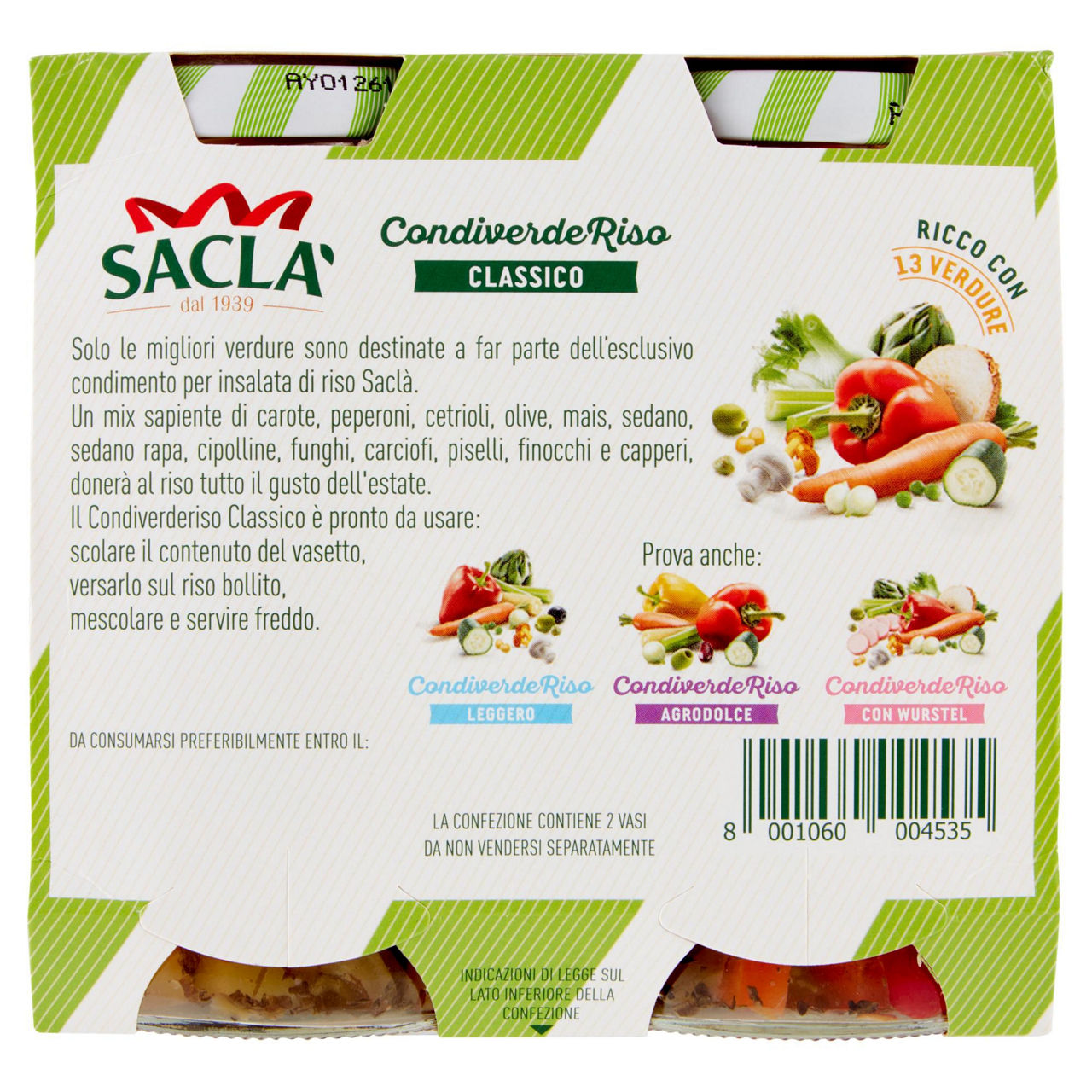 Condiverde riso duo sacla' vaso vetro g 290x2 - Immagine 31