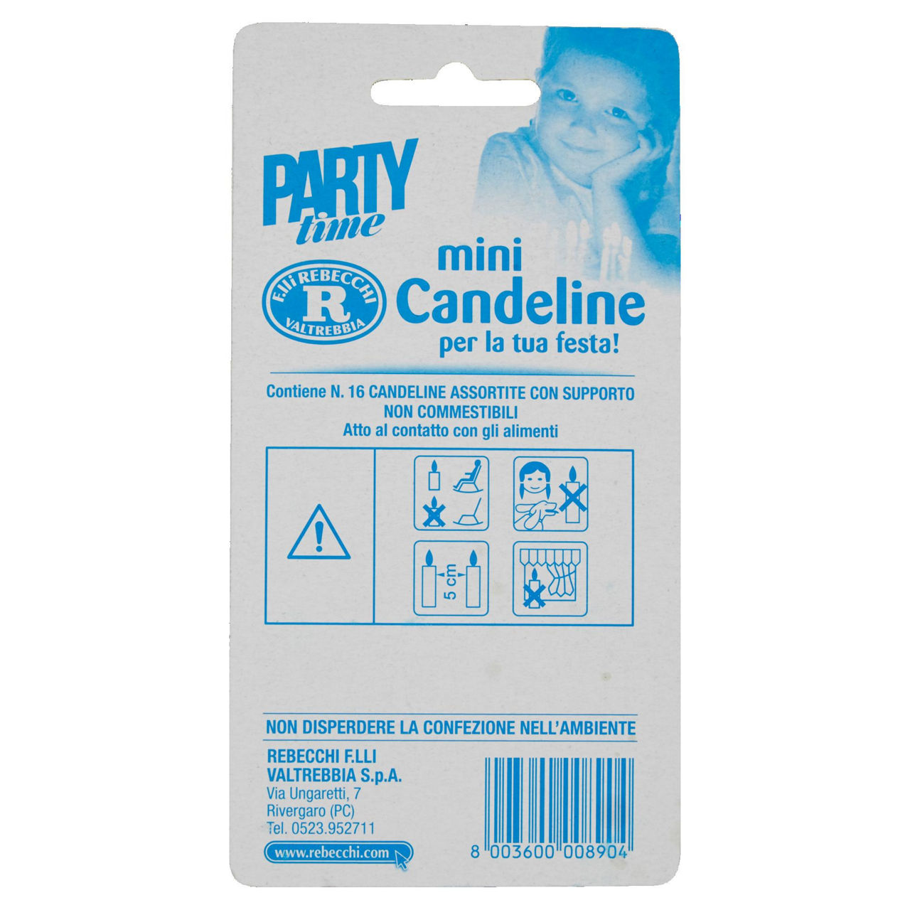 Mini candeline assortite con supporto 16 pz - Immagine 51