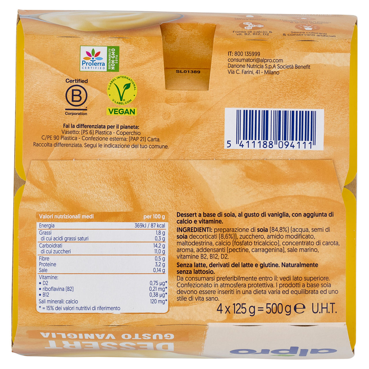 Budino di soia alla vaniglia 4 pz da 125 gr - Immagine 31