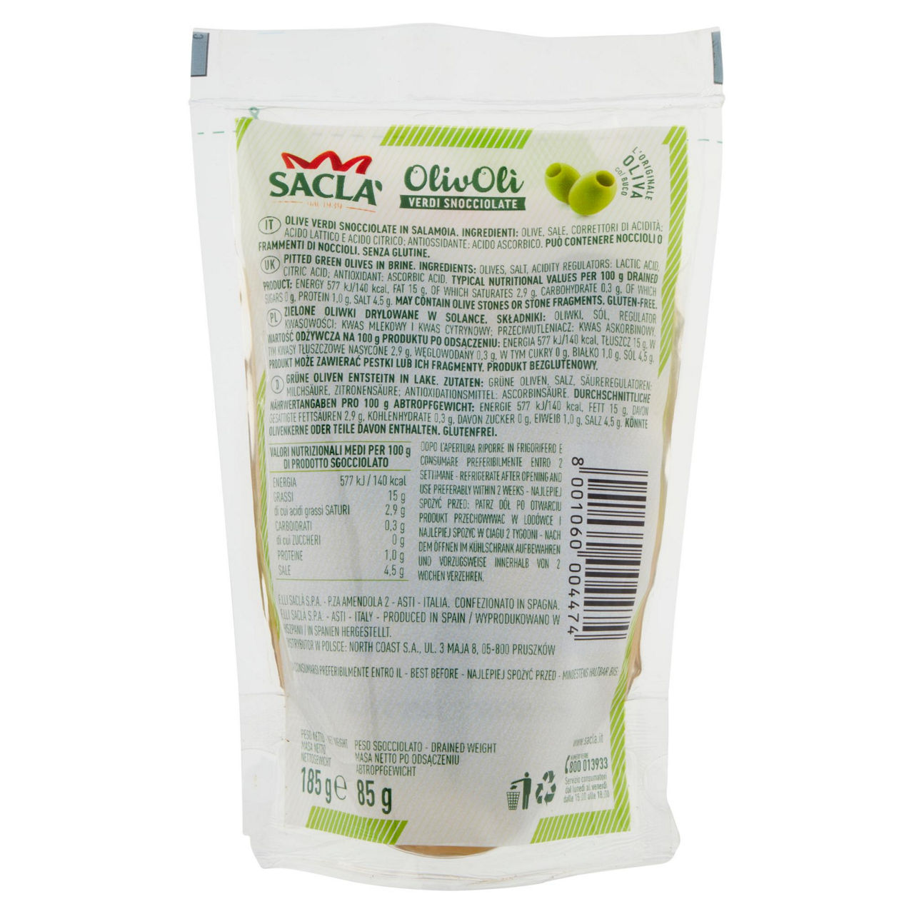 Olive verdi snocciolate 185 gr - Immagine 51