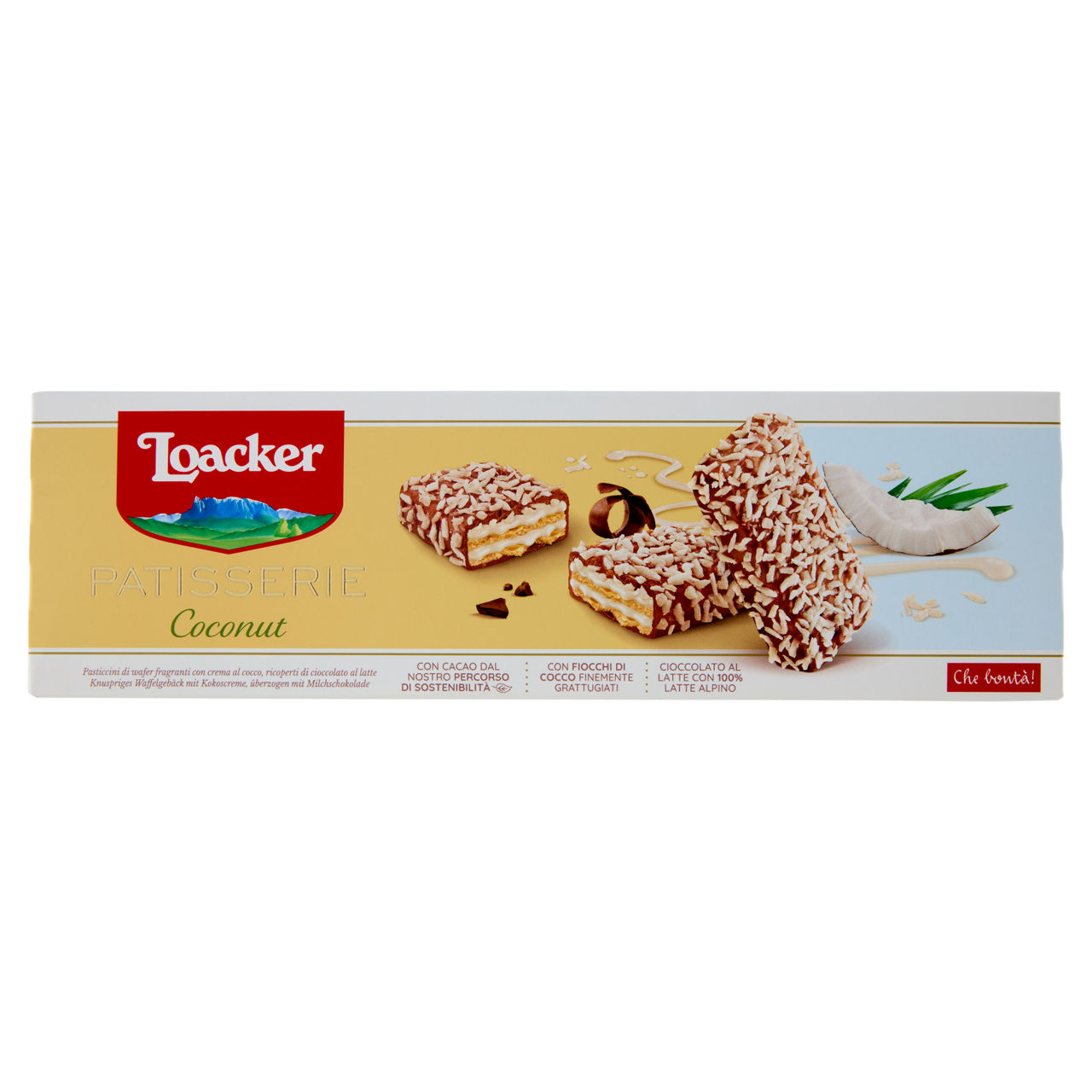 Wafer patisserie coconut loacker scatola gr.100 - Immagine 01