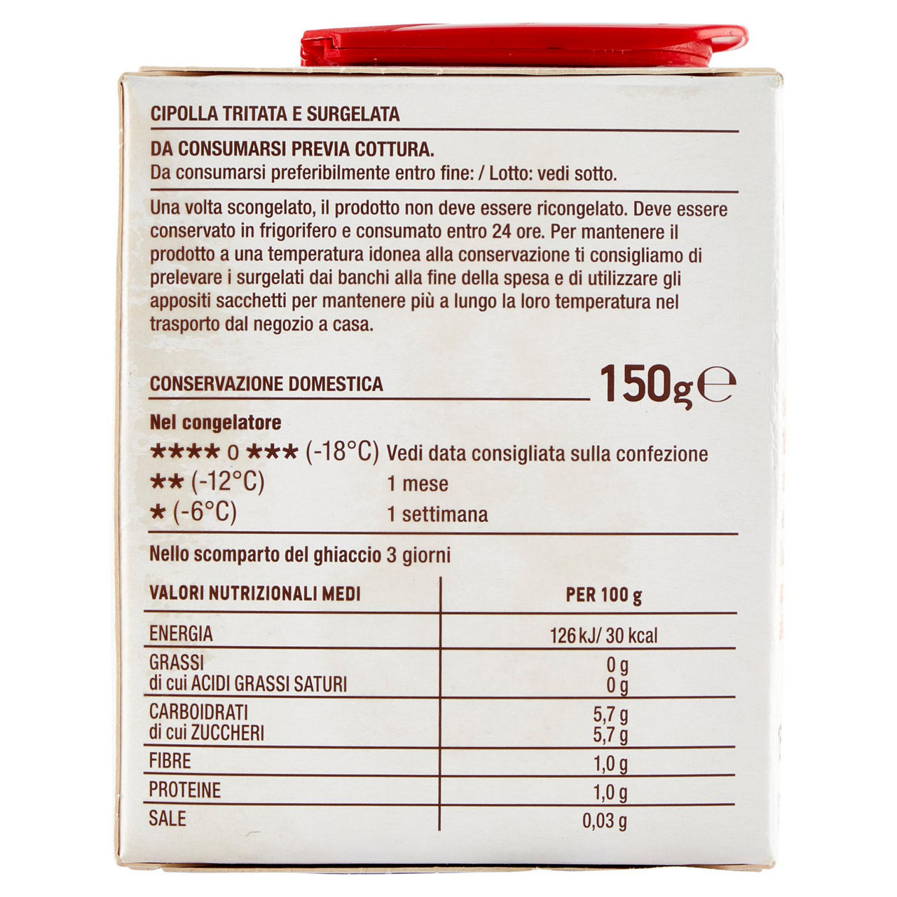 Cipolla tritata e surgelata 150 gr - Immagine 41