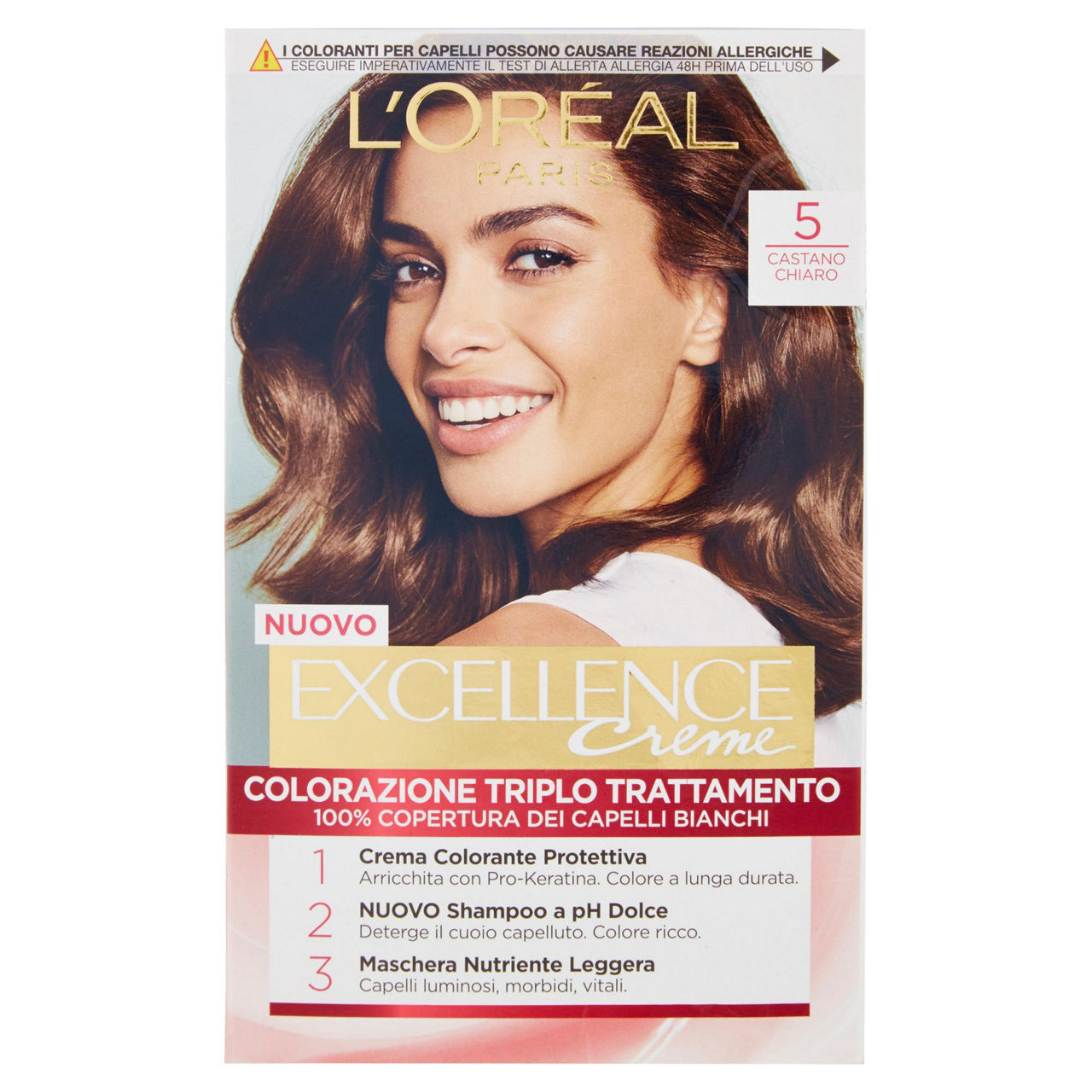 Colorazione excellence creme autopr.castano chiaro 5 sc.pz.1