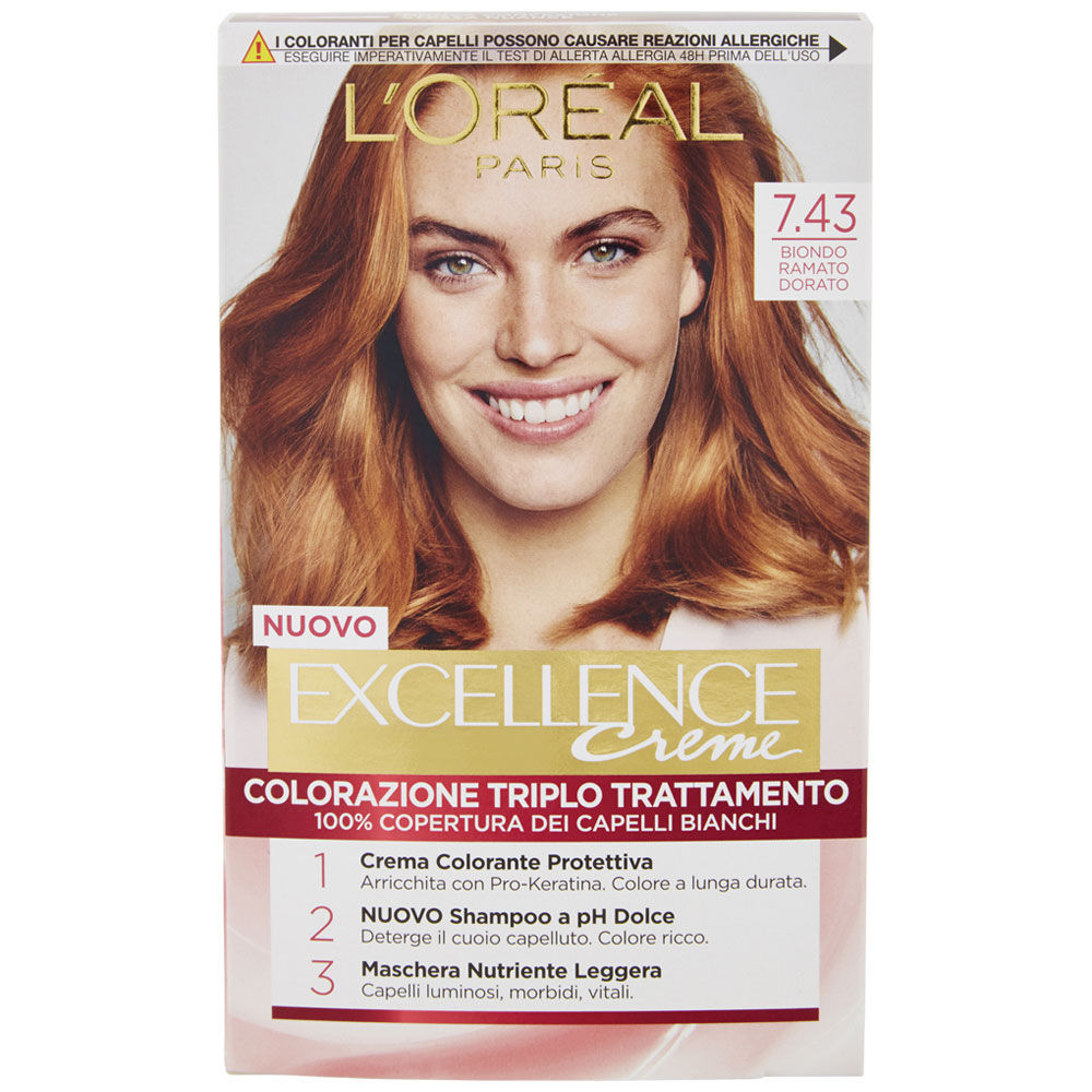 Colorazione excellence creme biondo ramato dorato n 7,43 pz.1