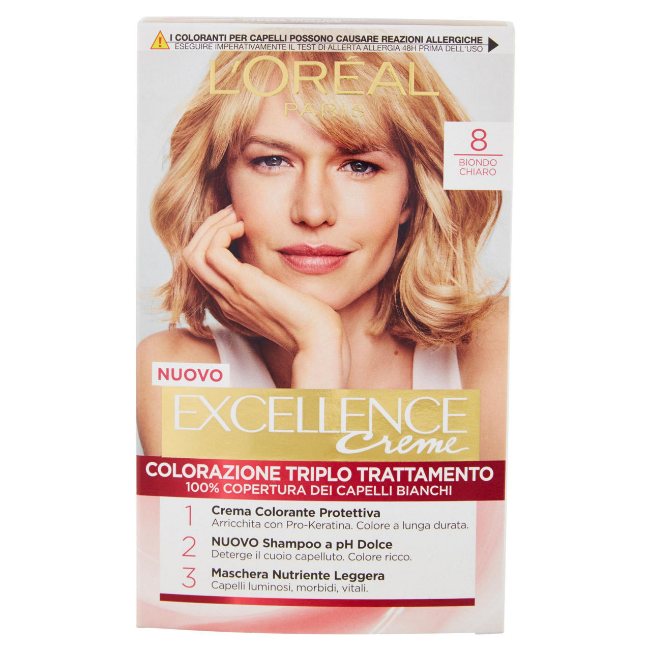 Colorazione excellence creme biondo chiaro n.8 pz.1 - Immagine 01