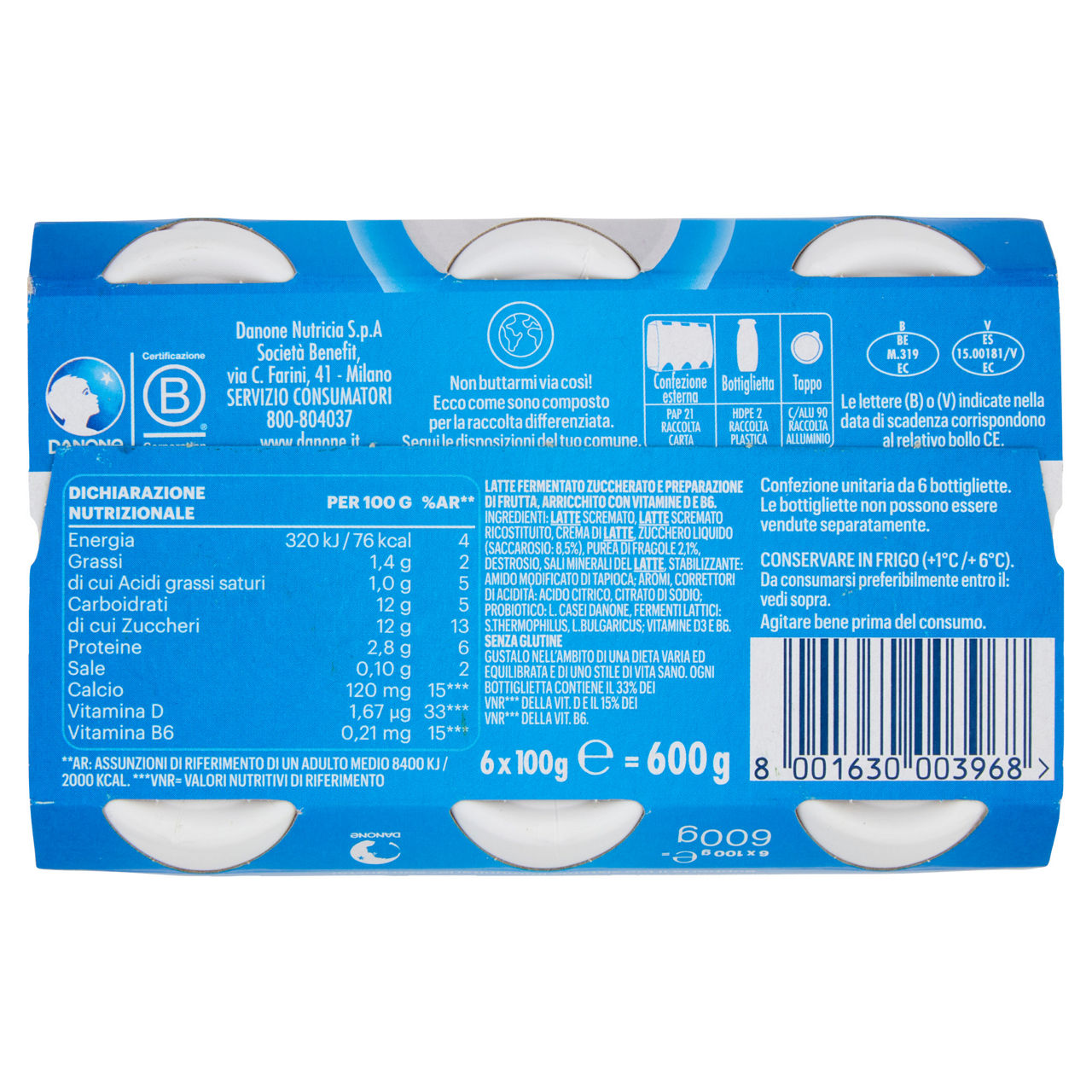 Probiotico da bere alla fragola 6 pz da 100 gr - Immagine 31