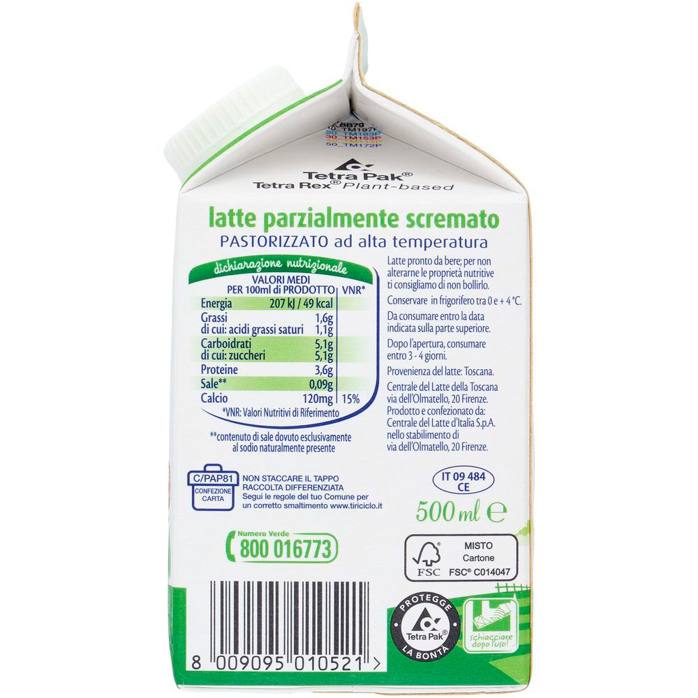 Latte fresco parzialmente scremato 500 ml - Immagine 81