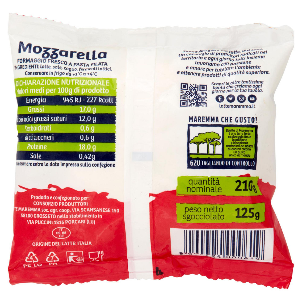 Mozzarella con latte di Maremma 125 gr - Immagine 41