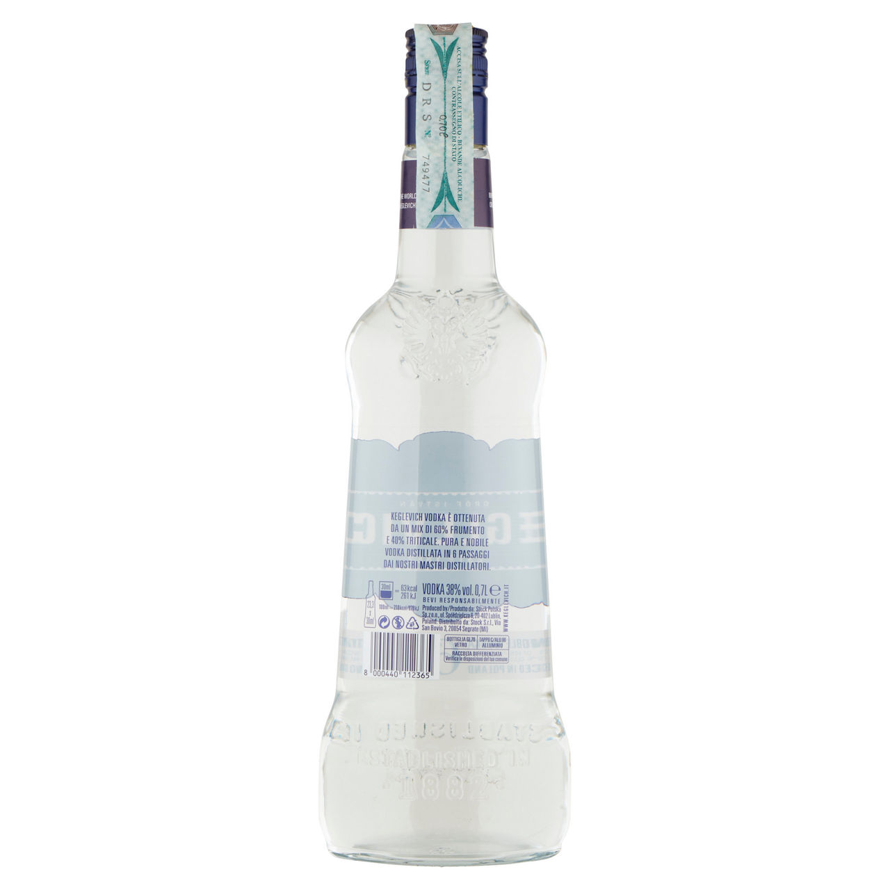 Vodka bianca classic keglevich 38 gradi bottiglia ml.700 - Immagine 11