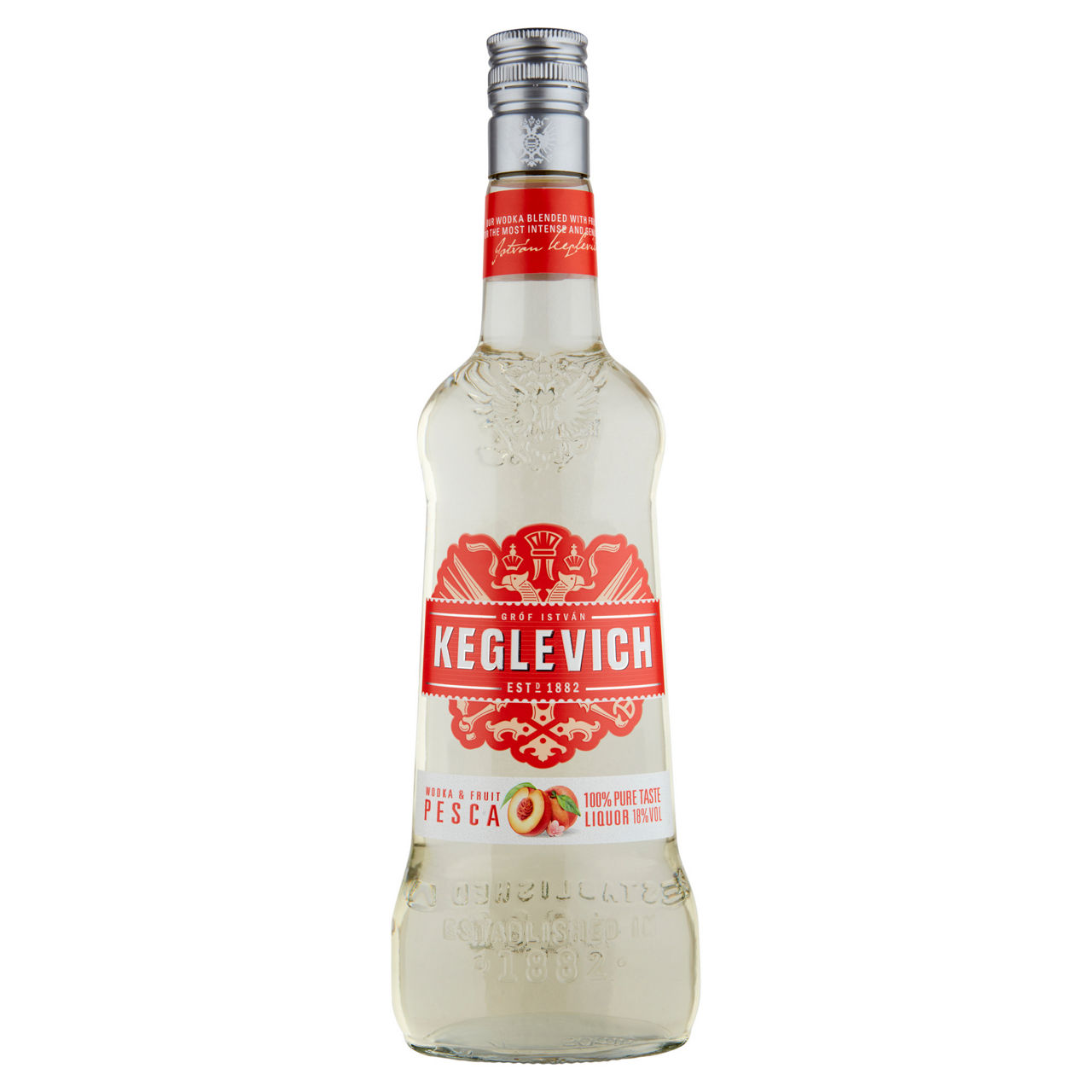 Vodka alla pesca keglevic 18 gradi bottiglia ml.700 - Immagine 01