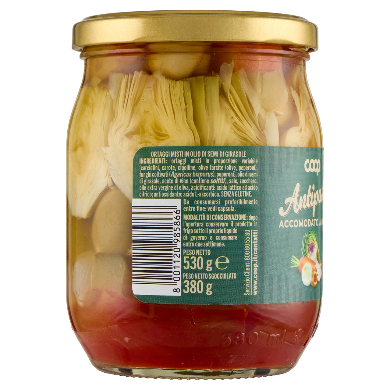 Antipasto accomodato a mano in olio di girasole 530 gr - Immagine 51