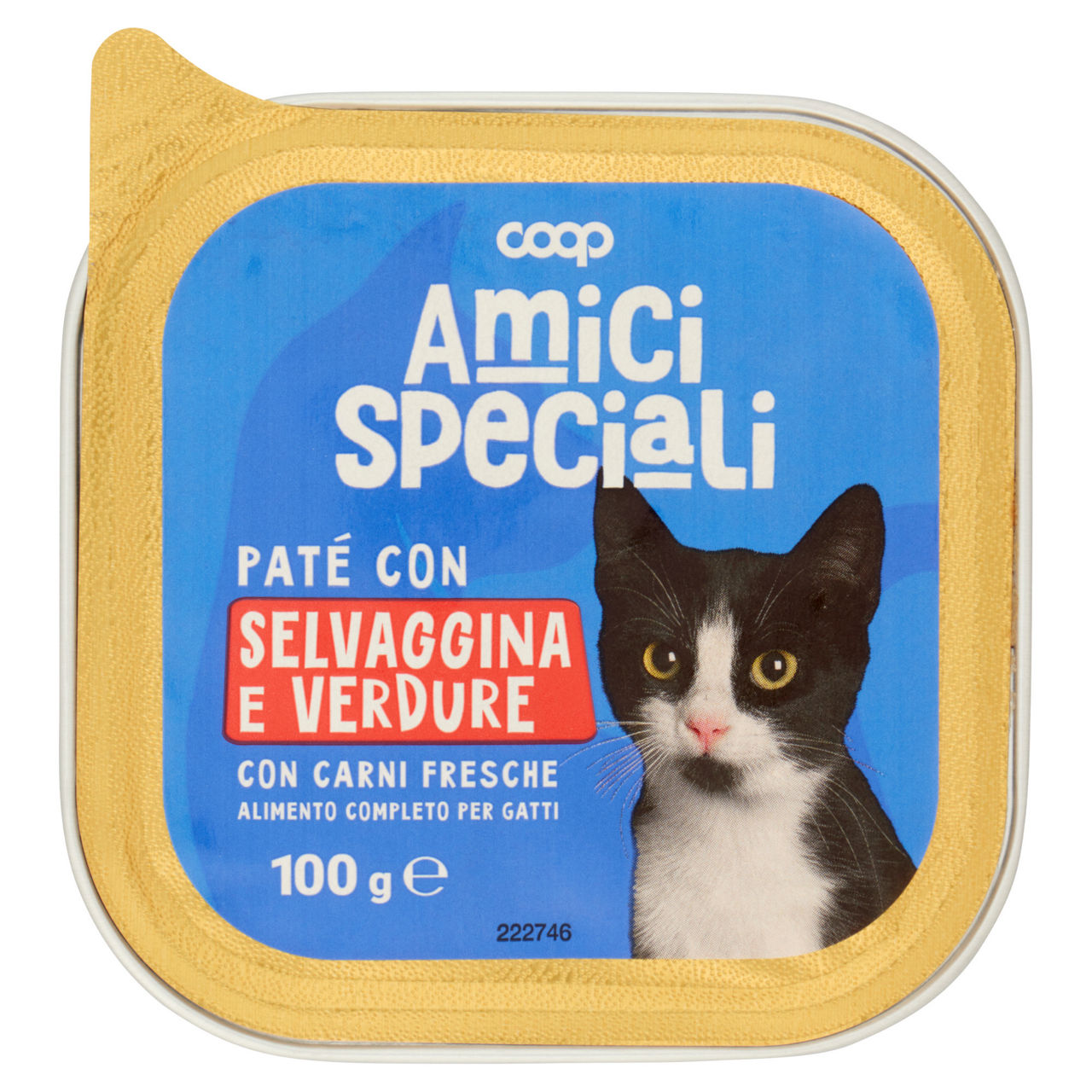 Pate per gatto selvaggina/verdure amici speciali coop vaschetta 100g