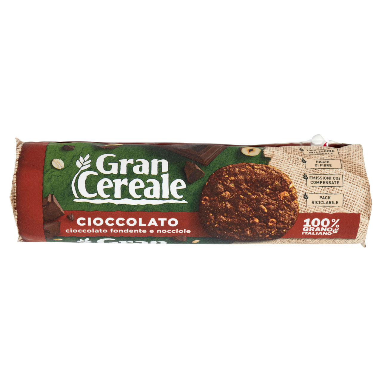 Biscotti Gran Cereale con cioccolato fondente e nocciole 230 gr - Immagine 01