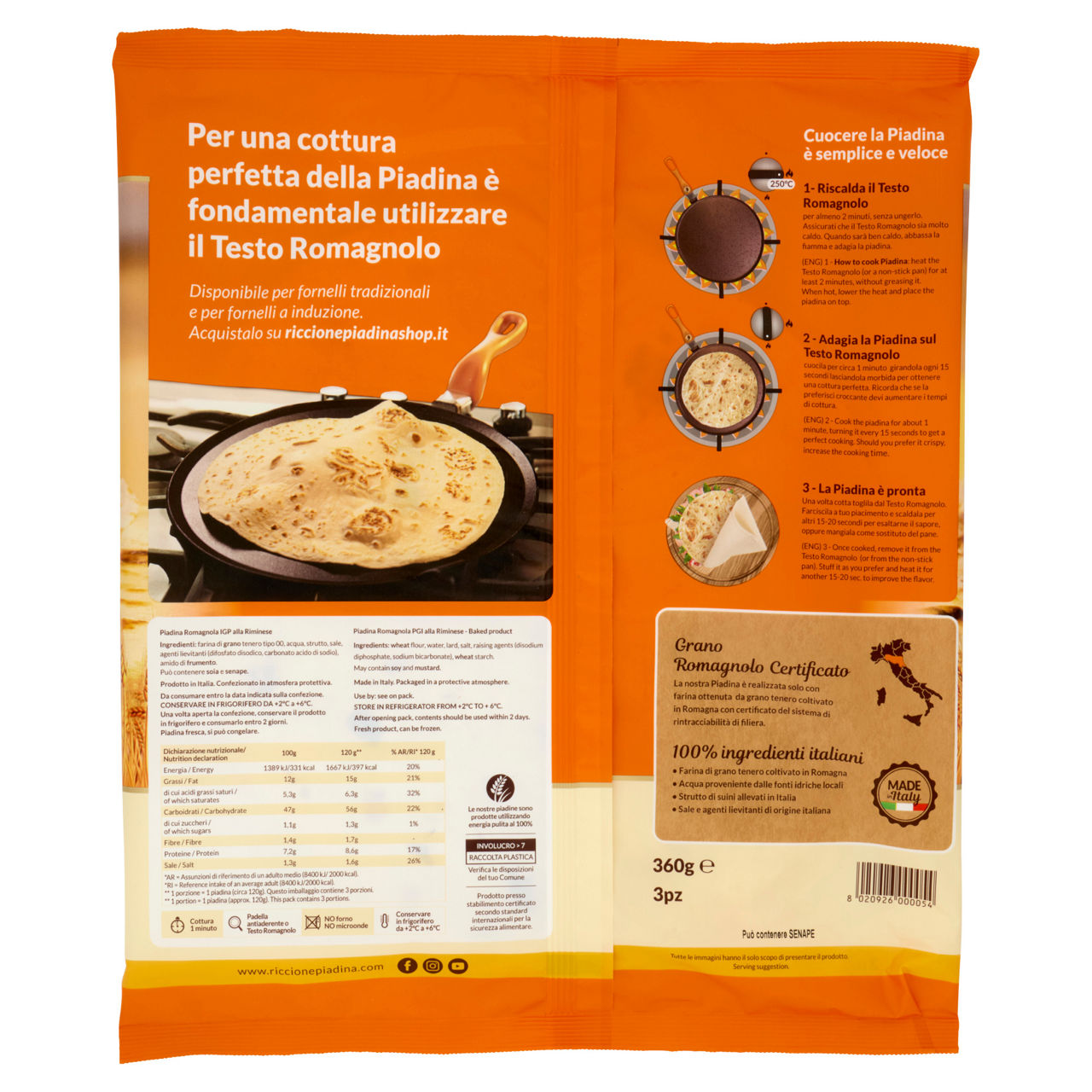 Piadina Romagnola IGP alla Riminese 3 pz 360 gr - Immagine 21