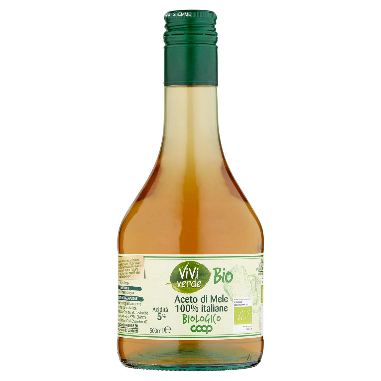 Aceto di mele biologico vivi verde 500 ml