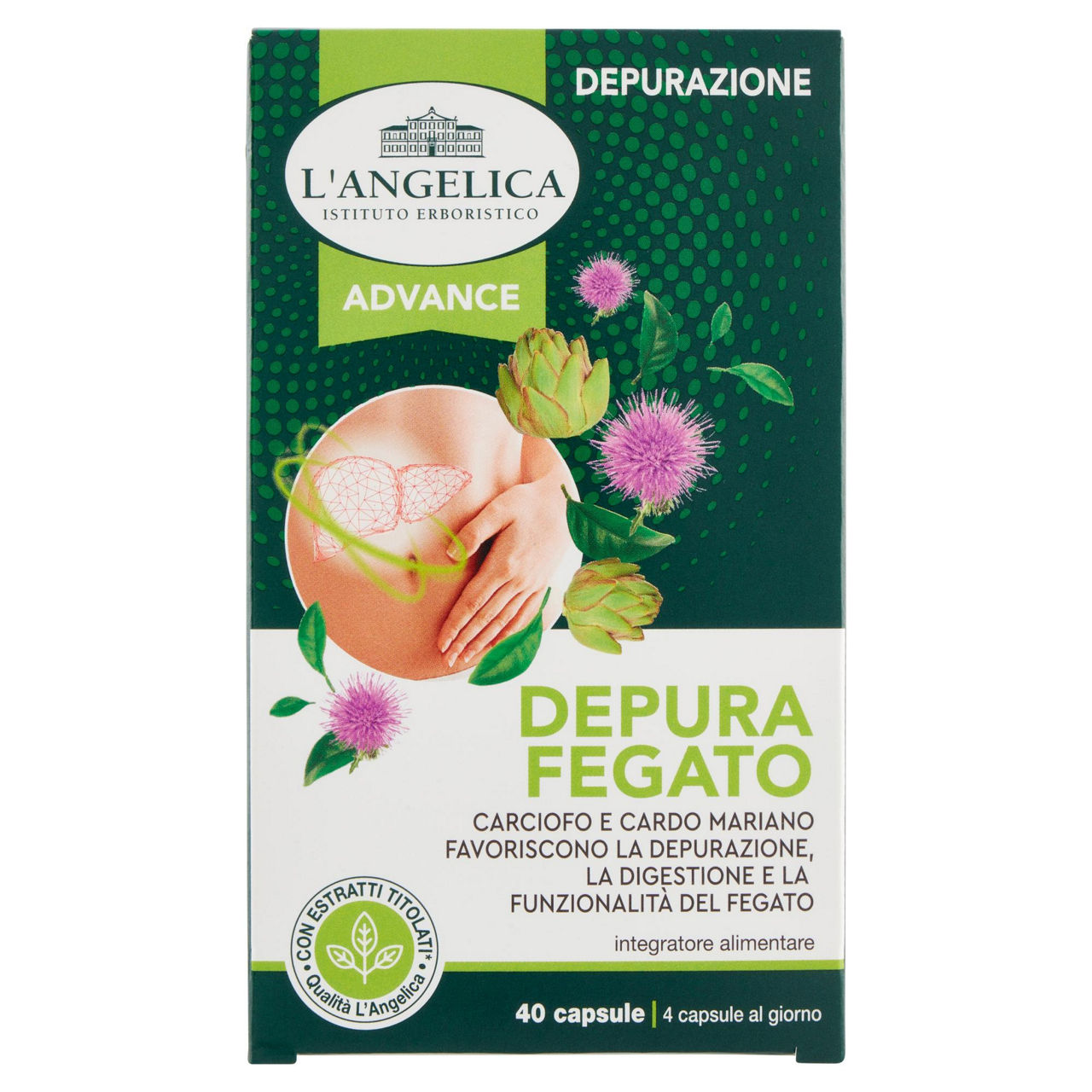 INTEGRATORE FEGATO L'ANGELICA SCATOLA 40 CPS GR.21,8 - Immagine 01
