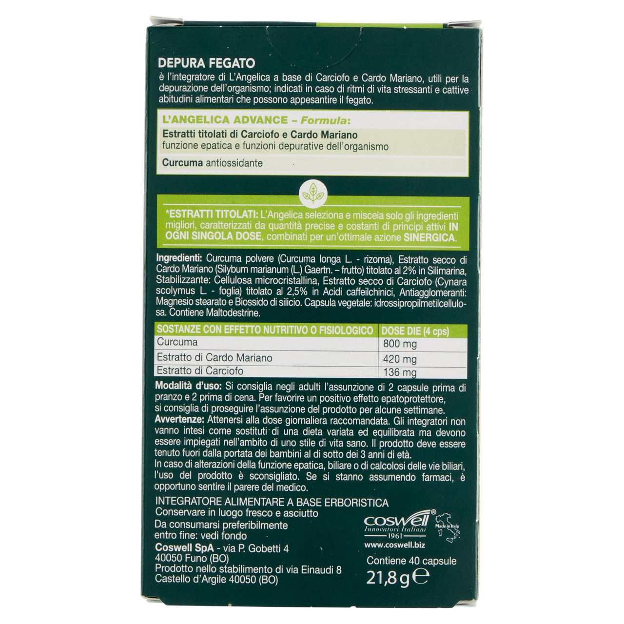 INTEGRATORE FEGATO L'ANGELICA SCATOLA 40 CPS GR.21,8 - Immagine 41