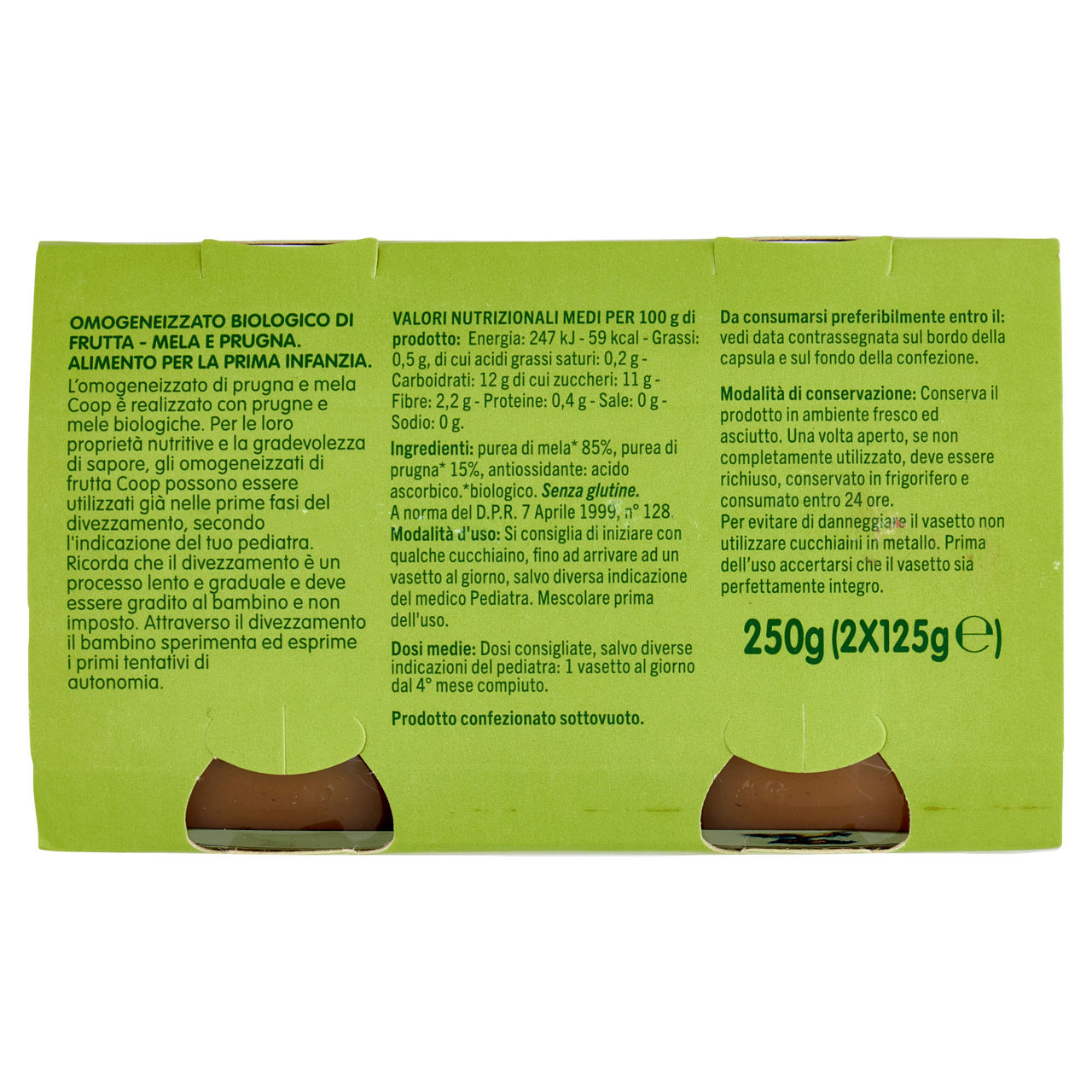 Omogeneizzato di prugna e mela bio 2 pz x 125 gr - Immagine 121