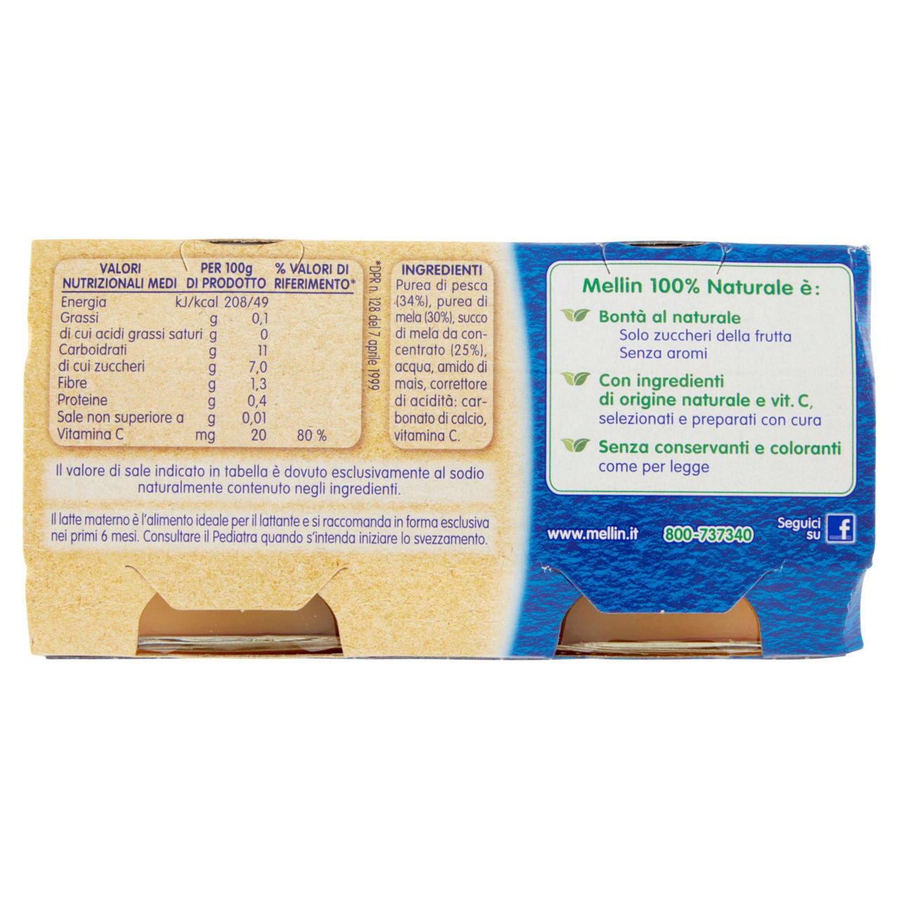 Omogeneizzato di pesca con mela 2 pz x 100 gr - Immagine 31