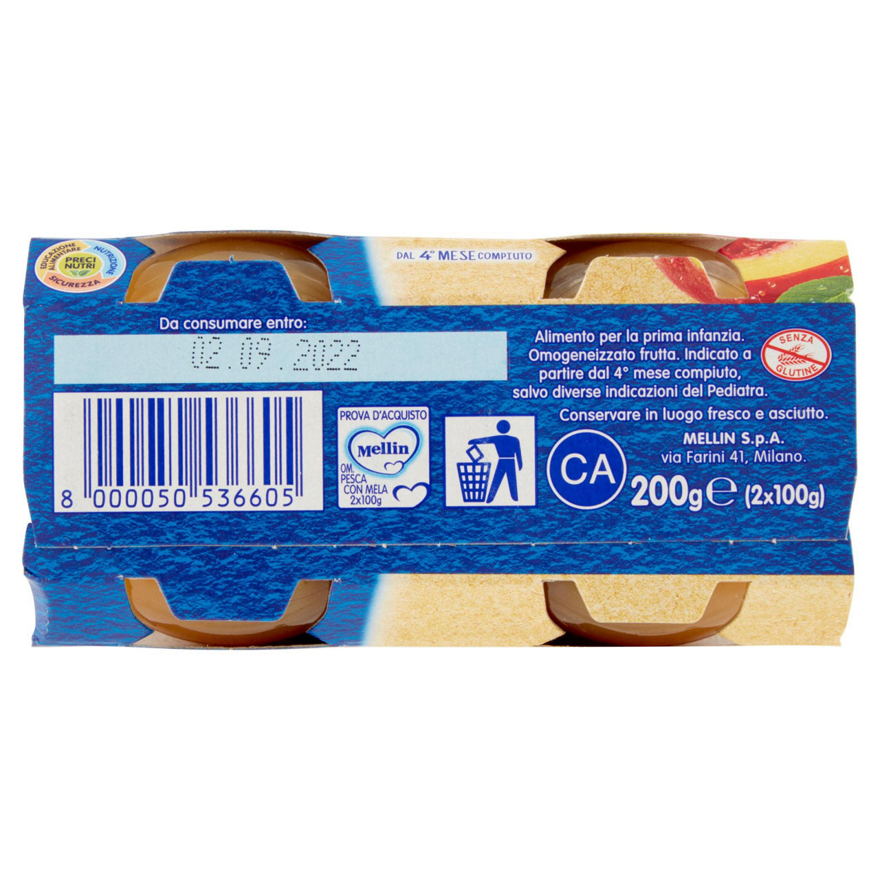 Omogeneizzato di pesca con mela 2 pz x 100 gr - Immagine 51