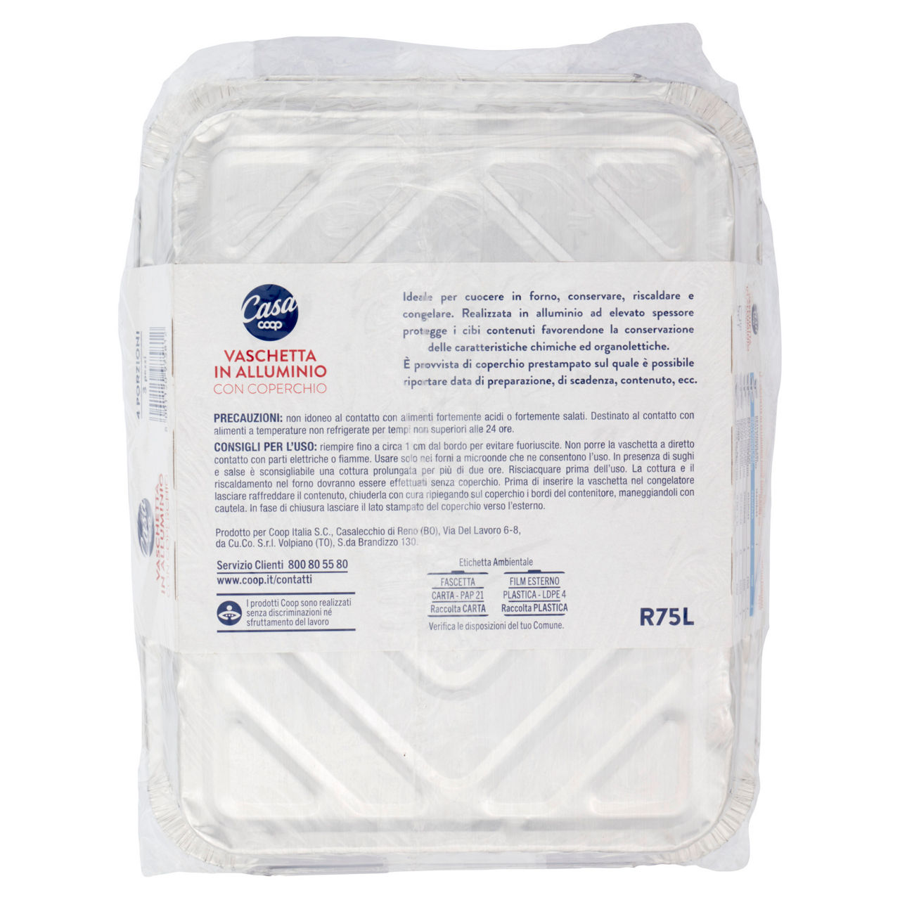Vaschette alluminio coop casa rettangolare r75l con coperchio 4porz. pz3 - Immagine 41