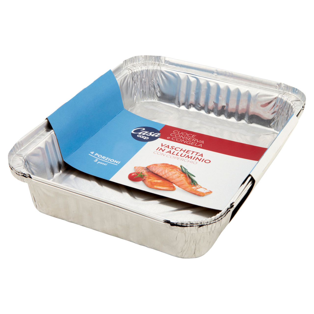 Vaschette alluminio coop casa rettangolare r75l con coperchio 4porz. pz3 - Immagine 11