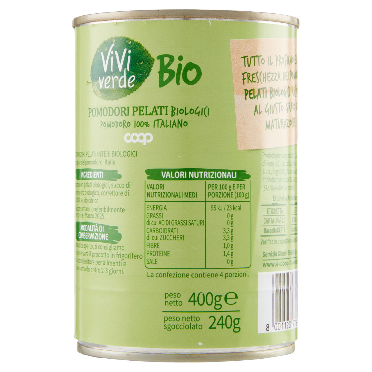 Pomodori pelati biologici vivi verde 400 g - Immagine 81