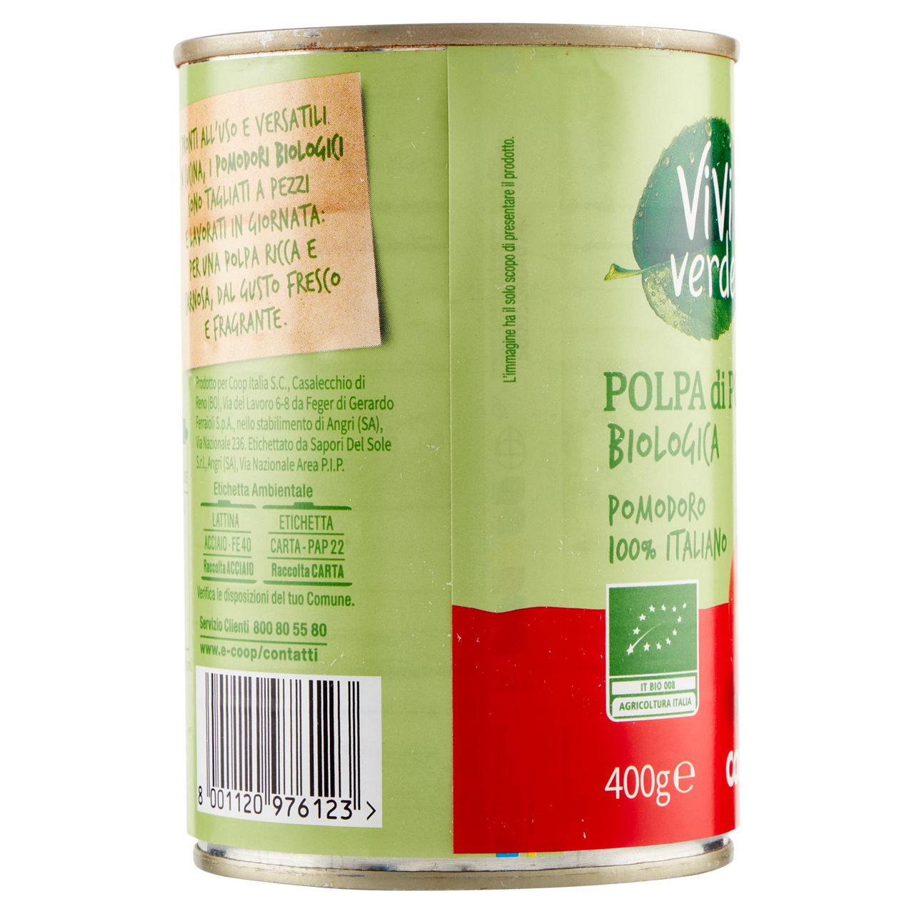 Polpa di pomodoro biologica vivi verde 400 g - Immagine 171