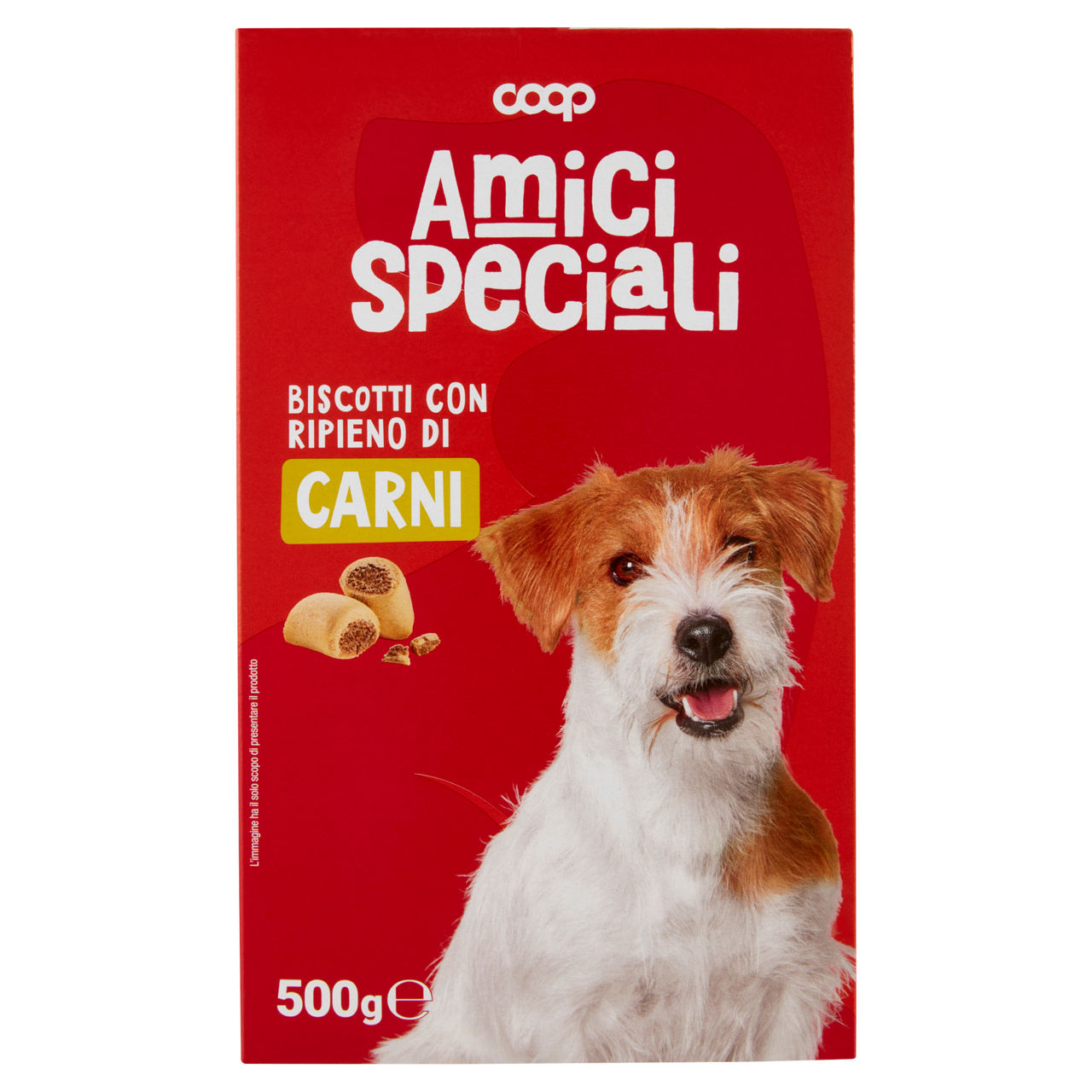 Biscotti per cani con ripieno di carne coop amici speciali scatola gr 500 - Immagine 01