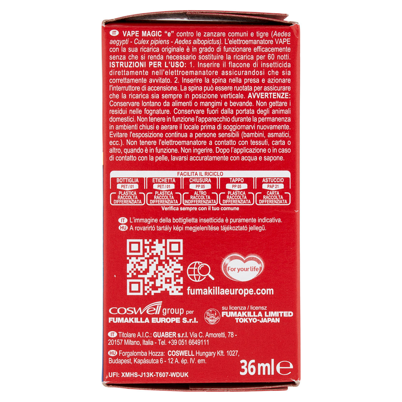 Repulsivo vape classic ricarica liquida 60 notti ml 36 - Immagine 11