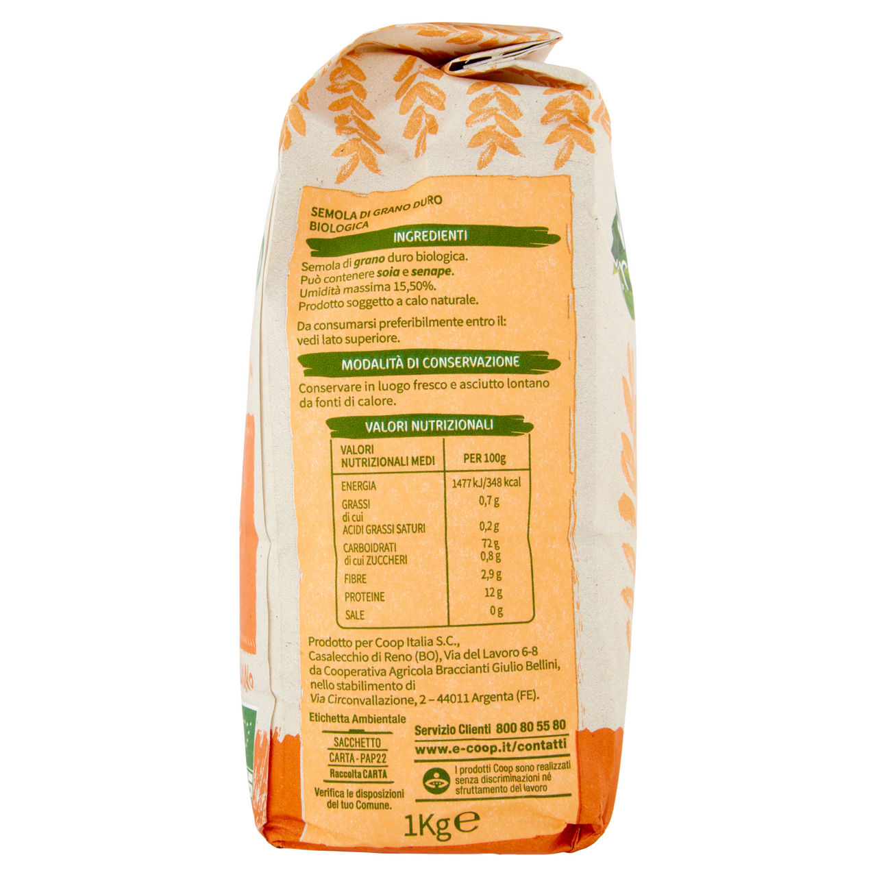 Semola di grano duro biologica vivi verde 1 kg - Immagine 31