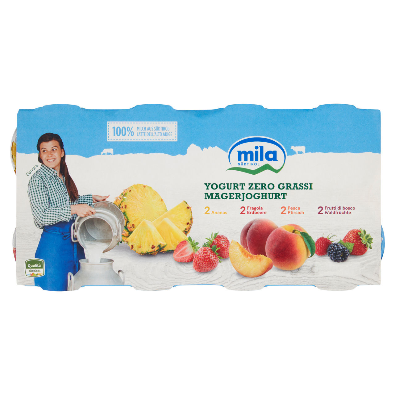 Yogurt magro zero grassi frutta assortita 8 pz da 125 gr