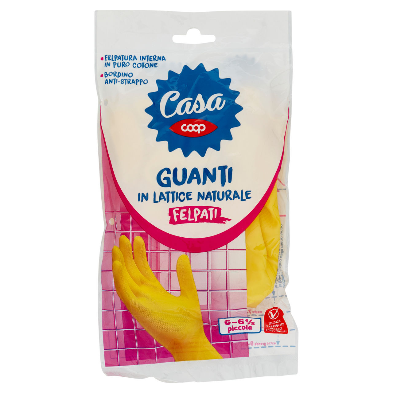 Guanti felpati in lattice taglia piccola 1 pz - Immagine 01